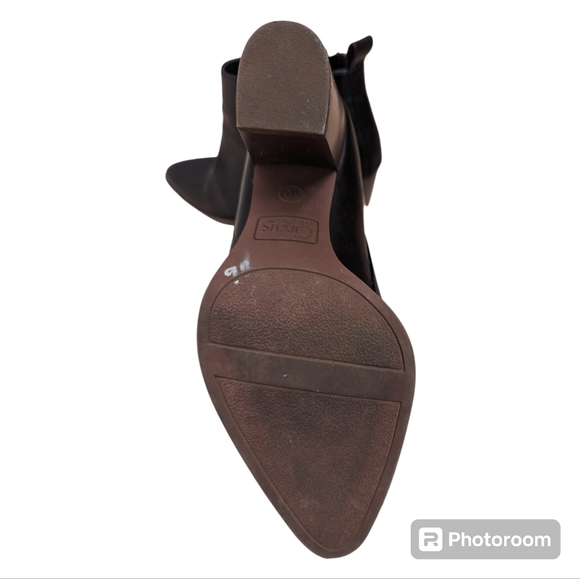 Circus By Sam Edelman Blythe Black Faux Leather Block Heel Ankle Boots K317 💗 - Picture 8 of 9